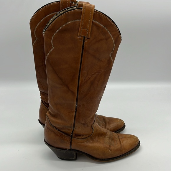 "ACME Vintage Brown Leather Western Cowboy Boots - Women's Size 6 - Picture 2 of 8